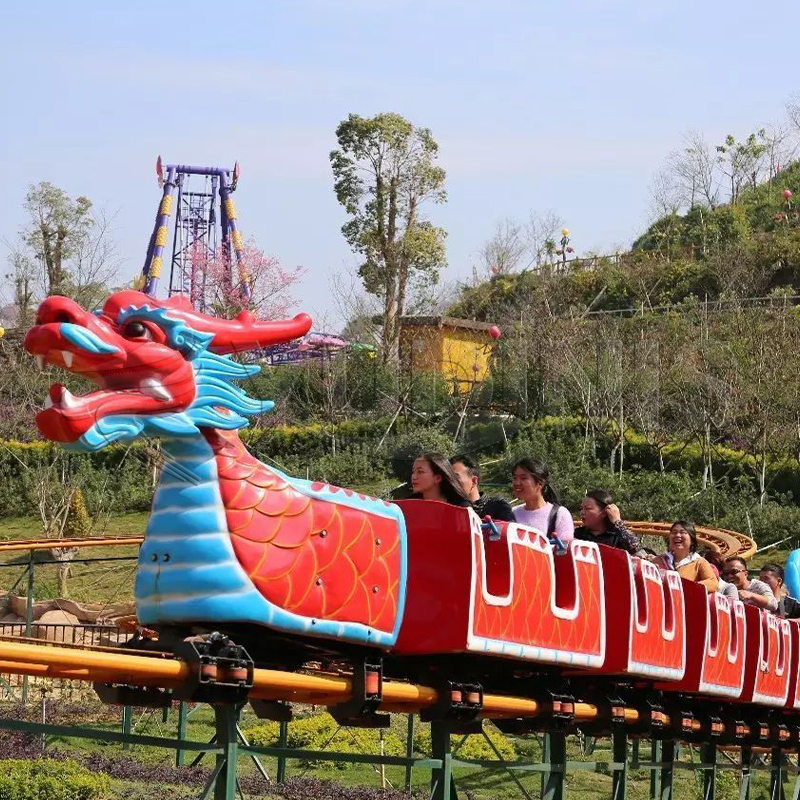 Amusement Park Roller Coaster with Dragon Theme
